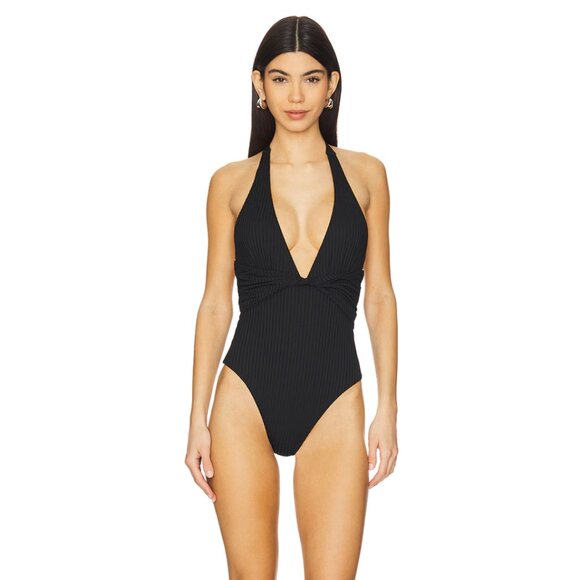 LSPACE Coast To Coast One Piece in Black V Neck Plunge Swimsuit L Space LSpace - Picture 2 of 3